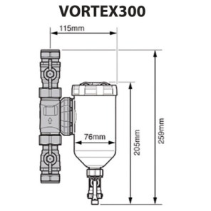 Vortex300 filter 22mm- SENTINEL - ELIMV250-DRA3\4M-B-EXP