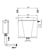 Réservoir de chasse semi bas isolé avec mécanisme DV + tube  L 1m- ROI - 98948