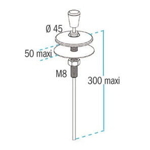 Basin or bidet pull rod L213- NICOLL - 0201004
