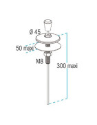 Basin or bidet pull rod L213- NICOLL - 0201004