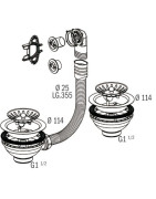 Sink waste plug with 2 tanks basket- NICOLL - 0204168