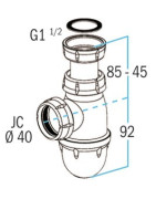 PVC sink drain 552- NICOLL - 0204002