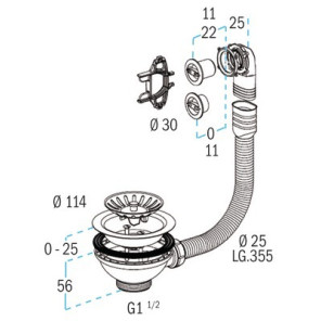 Sink waste plug with basket 514- NICOLL - 0204123