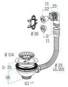 Sink waste plug with basket 514- NICOLL - 0204123