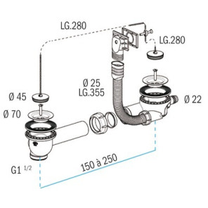 Waste plug and plastic waste outlet- NICOLL - 0204310