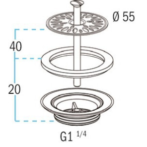 Brass drained waste plug L2262- NICOLL - 0501026