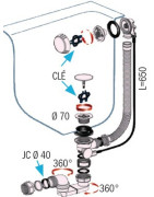 Bathtube waste outlet TBR07- NICOLL - 0203577