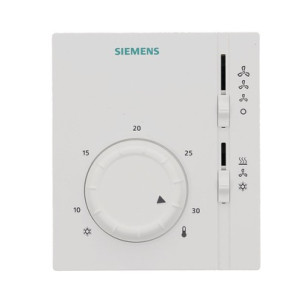 Room thermostat for 2-pipe fan coils, selector heating/cooling/fan only- SIEMENS - RAB11.1