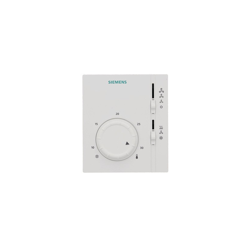 Room thermostat for 2-pipe fan coils, selector heating/cooling/fan only- SIEMENS - RAB11.1