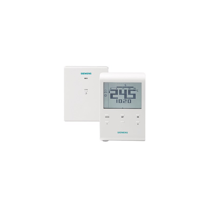 Wireless ambience thermostat, battery operated- SIEMENS - RDE100.1RFS