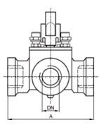 3 way sector valve, PN10, internal thread- SIEMENS - VBI31.25