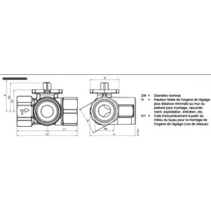 3-port ball valve, internal thread, PN40, DN32, kvs 16- SIEMENS - VBI61.32-16