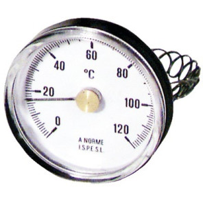 Round thermometer, bracket, build in 0 120°c ø63mm- DIFF - 606050