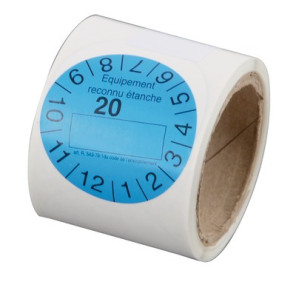 Roll of 100 blue regulation labels blowby play- GALAXAIR - ETIQ-REG-B
