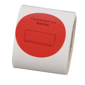 Roll of 100 regulation labels blowby play red- GALAXAIR - ETIQ-REG-R