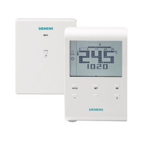 Wireless ambience thermostat, battery operated- SIEMENS - RDE100.1RFS