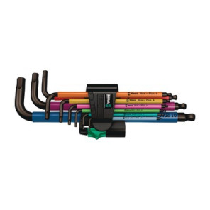 Hex-Plus Multicolour 1 SB Jeu de clés mâles coudées, syst. métrique, BlackLaser, 9 pièces- WERA - 05073593001