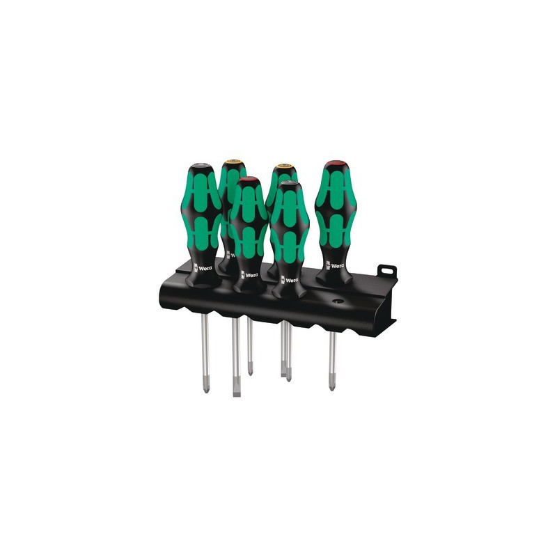 Jeu de tournevis Kraftform Plus Lasertip + Rack, 6 pièces- WERA - 05105622001