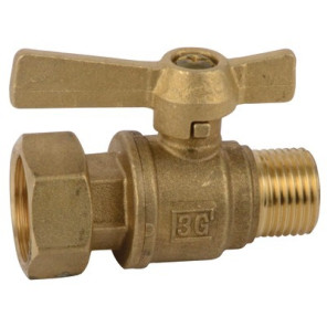 Water meter isolation ball valve straight MF 3/4"- DIFF - 110158
