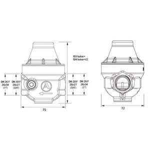 Isobar water pressure reducer FF 3/4 composite cover ISO20FCC- ITRON - ISO20FCCMG