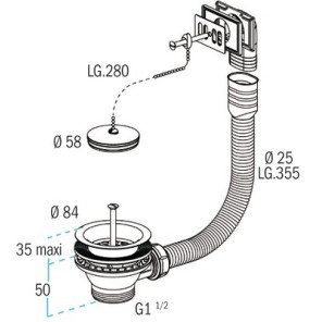 Stoneware sink waste plug- NICOLL - 0204601