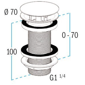 Sink waste plug L2264- NICOLL - 0501078