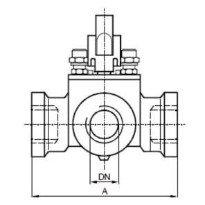 3 way sector valve, PN10, internal thread- SIEMENS - VBI31.25
