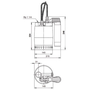 Unilift pump unilift kp350-av-1 1x220-240v5- GRUNDFOS - 013N1400