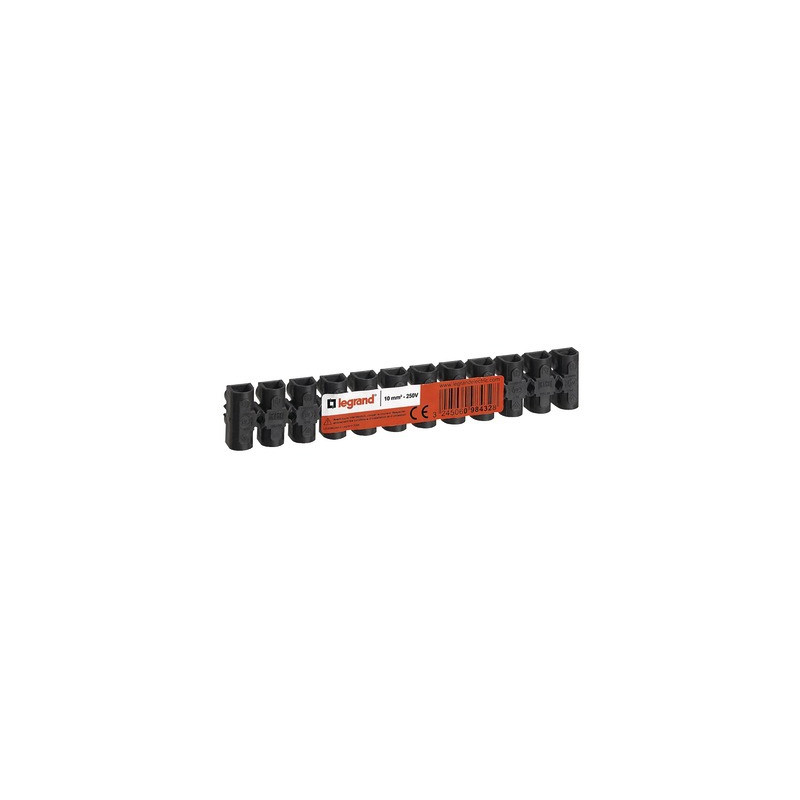 Screw terminal block NYLBLOC - 6 mm² - 41 A - 12 terminal - black- DIFF - 111762