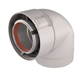 White ALU/PVC 90° elbow- UBBINK - 229521