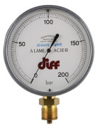 Round manometer 0 to 200 bars ø 110mm m1/2"- DIFF - 606118