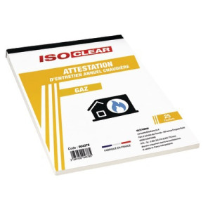 Gas certificate booklet- ISOCLEAR - 904378