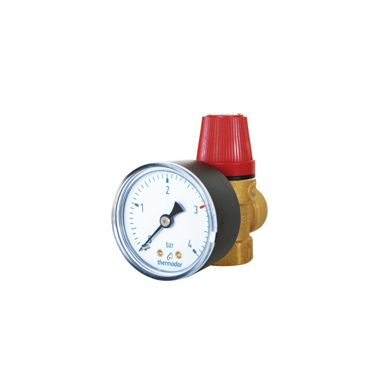 Heating valve with manometer FF15x21 / FF1/2- DIFF - 100014