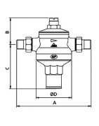 Rinox diaphragm pressure reducing valve MM 3/4"- RBM - 510510