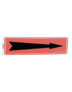 Supple adhesive label arrow with red background- DIFF - 907087  - (X10)